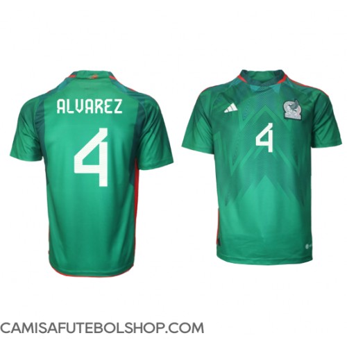 Camisa de time de futebol México Edson Alvarez #4 Replicas 1º Equipamento Mundo 2022 Manga Curta